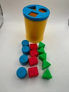 1977 Fisher Price Baby's First Blocks Formsortierer Eimer mit 13 Formen Vintage - Bild 1 von 6
