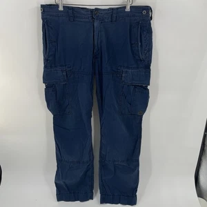 Polo Ralph Lauren Mens Size 36X32 Blue RL-76105 Cargo Military Pants - Y2k Goth - Picture 1 of 21
