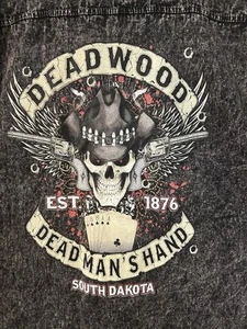 Deadwood Shirt Men's Size 2XL Gray Dead Man's Hand South Dakota Sleeveless -EUC - Picture 1 of 4