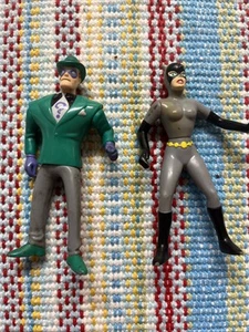 VTG Batman Animated Series Lot Of 2 4” Figures: Riddler (1993), Cat Woman (1993) - Picture 1 of 3