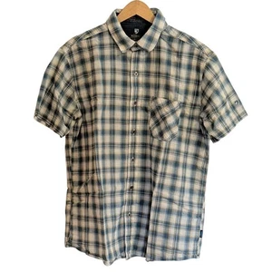 Kuhl Shirt Mens Large Blue Plaid Button Up Organic Cotton - Picture 1 of 10