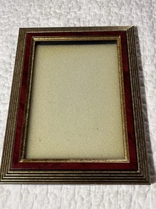 Verzierter geschnitzter Streifen Holzimitat 7x9 Fotorahmen Bild 5x7 braun Blattgold Staffelei - Bild 1 von 10