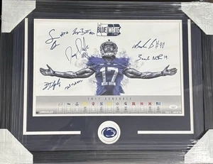 Penn State Nittany Lions Saquon Barkley Signed Framed Blue White 11x17 JSA LOA - Picture 1 of 1