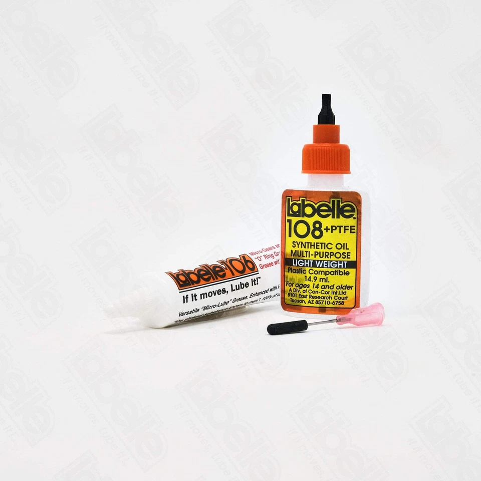 Paquete de 2 lubricantes de PTFE Labelle #108 y #106 - aceite y grasa para mod a escala N y Z Foto 1 de 1