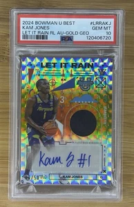 POP 1/ PSA 10 2024 Bowman U Best Gold Geometric Refractor #/50 Kam Jones Auto - Picture 1 of 3