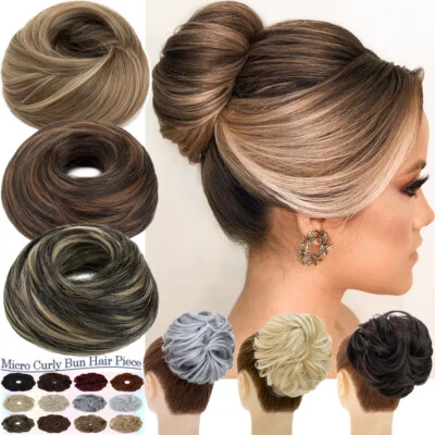 Neat/Messy Bun Hair Piece Scrunchie Updo Wrap on Hair Extensions Real as Human