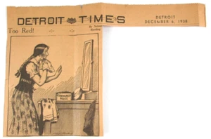 1938 Detroit Times Editorial Cartoon Cutout Print Ad Too Red Nelson Harding - Picture 1 of 4