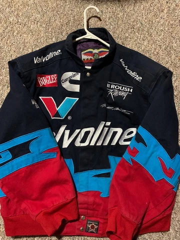 Vtg Mens XL Mark Martin Roush Racing #6 Valvoline NASCAR JH Designs Jacket XL Cover