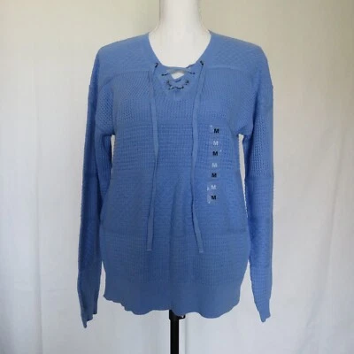 Suéter NorthCrest Azul Lavanda Mangas Largas Tejido con Cable M Foto 1 de 4