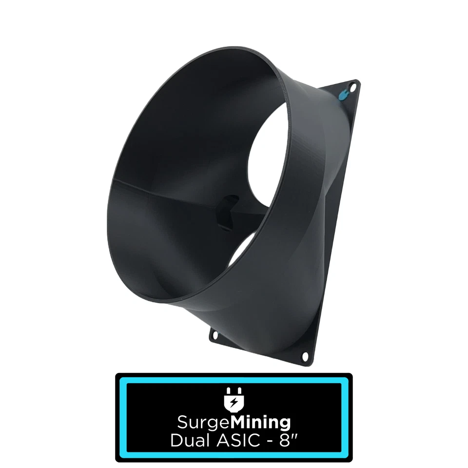 Dual ASIC to 8 Inch - Fan Shroud Adapter Crypto Cooling Silencer Antminer S9 L3 - Image 1 of 1