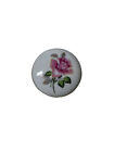 Small 2” Ring Trinket Bone China Round Box w Lid Gold Rim In Lid Rose Flower