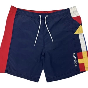 Pantaloncini da nuoto/tavola vintage bandiera nautica - taglia uomo large - Foto 1 di 7