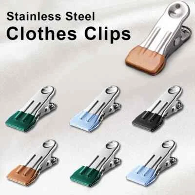 5Pcs Edelstahl Wäsche Kleidung Clip Nagel Tragbare Hängende Handarbeit Werkzeuge - Bild 1 von 4