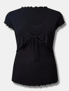 Torrid Black Ribbed Cami & Shrug Tops Two Piece Set Plus Size 1X, 14/16 - Picture 1 of 6