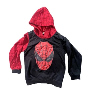 Marvel Spiderman Mask Hoodie Sweater Boys Size Small - Picture 1 of 7