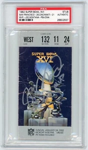 Joe Montana Signed Authentic 1982 Super Bowl 16 Ticket Stub "SB XVI MVP" PSA - Picture 1 of 2