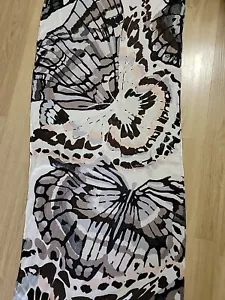 Butterfly Scarf Colorful Pink Black Fringe NWT Soft APT 9  - Picture 1 of 7
