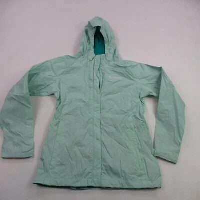Chaqueta Columbia Niñas Grande Verde Manga Larga Cremallera Completa Ligera Exterior Capucha Foto 1 de 4