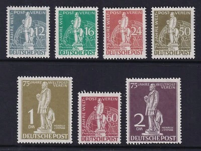 ALEMANIA 1949 Berlín 75 aniversario U. P. U. Juego de 7 SG B54-B60 MH/* (CV £950) Foto 1 de 2