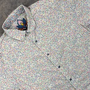 Robert Graham Shirt Men's Large White Geometric Classic Fit Casual Button-Up - Picture 1 of 6