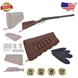 Stylish Hand-Stitched Leather Buttstock Pad for Enhanced Shooting Experience - Picture 1 of 11