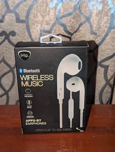 iHip APP2-BT Extra Bass Bluetooth Wireless Music Earphones Ergonomic FDAPP2BT-W - Picture 1 of 4