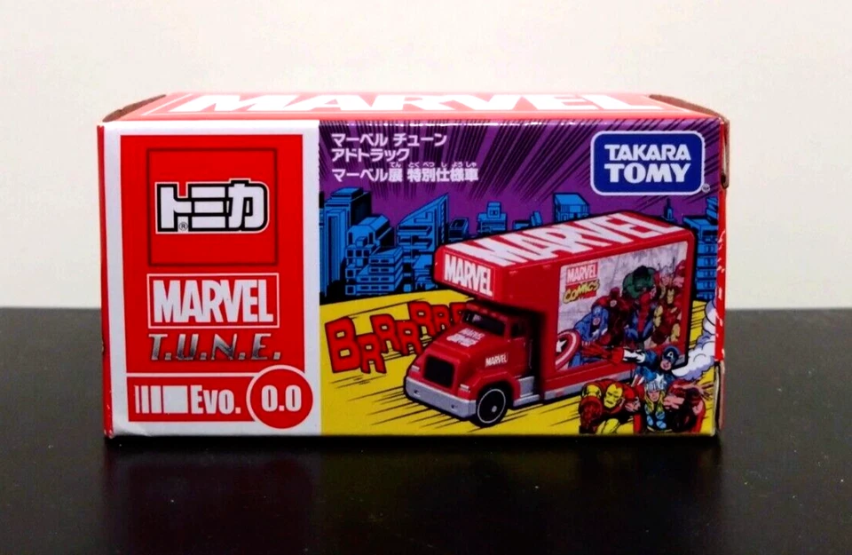 TAKARA TOMY Tomica MARVEL TUNE Evo. 0.0 Ad Truck Van Comic Characters - Image 1 of 4