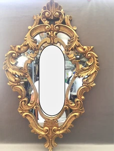 CADRE GLACE MIROIR A PARCLOSES ANCIEN STYLE LOUIS XV ROCAILLE ROCOCO ART DÉCO - Imagen 1 de 10