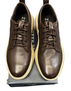 Men's Oxford Cole Haan ZG WFA Plaintoe - BROWN LEATHER/DARK CHOCOLATE - Picture 1 of 7