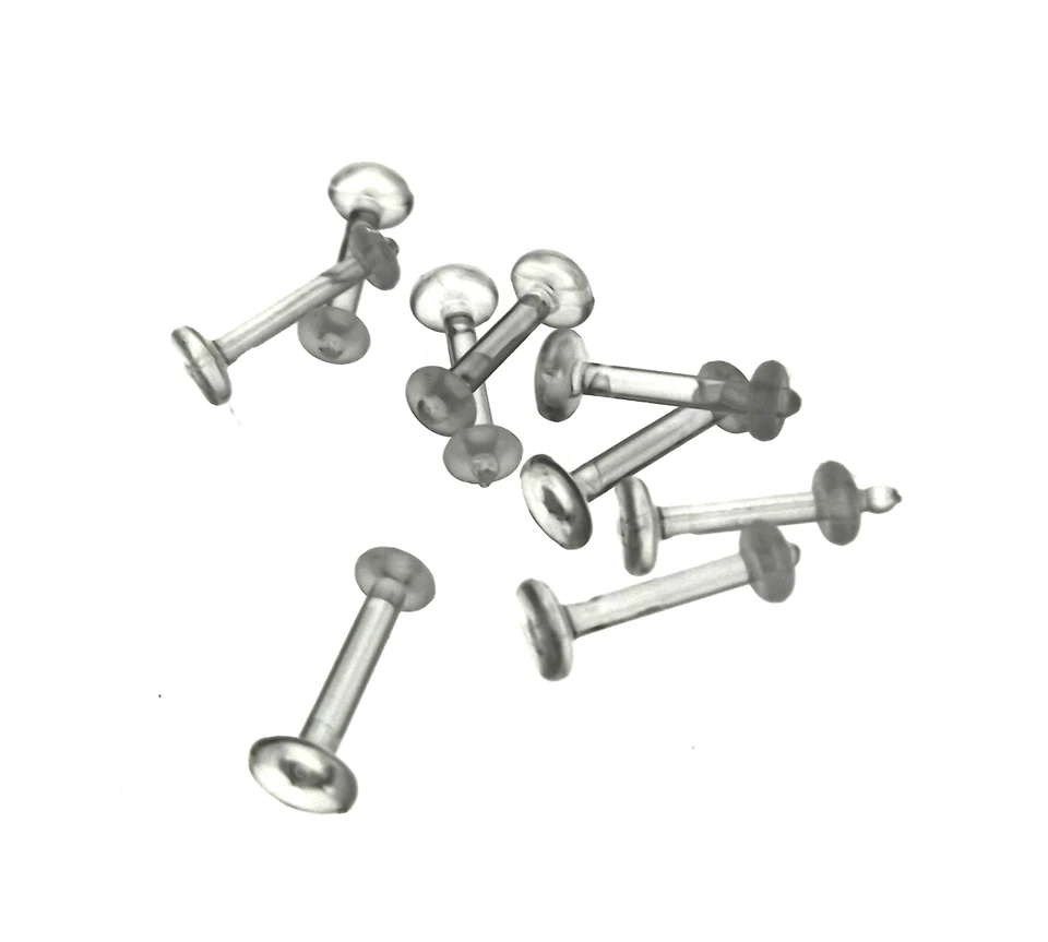 5 CHIN LABRET Piercing CLEAR Retainers HIDERS 14g 1.6mm - Image 1 of 1