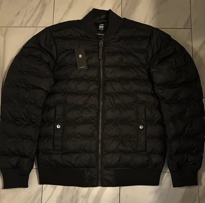 Chaqueta Bomber G-Star Raw Para Hombre Forro Puffer Negra $210 Nueva Foto 1 de 4
