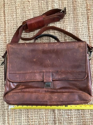 VTG Hartmann Leather foldover Attache briefcase Messenger travel Bag - Image 1 of 4