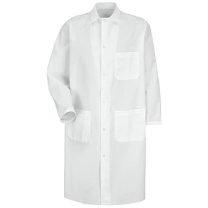 Red Kap Gripper-Front Spun Polyester Butcher Coat with Exterior Pocket - Picture 1 of 3