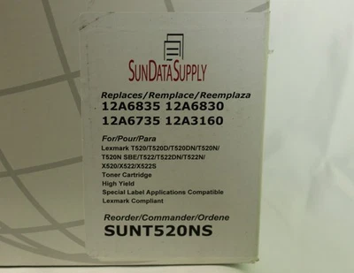 Toner Cartridge for Lexmark T520 X522 x520 12A6835 28P2492 28P2494 12A6735 - Image 1 of 3