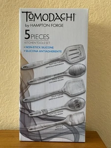 Tomodachi Hampton Forge Silicone White Marble 5 pc Kitchen Tools Set 18W01SR NEW - Picture 1 of 8