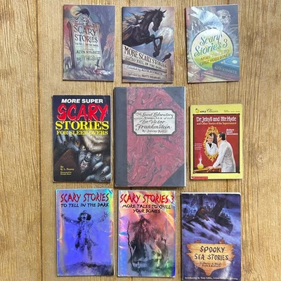 Mixed Lot of 9 Youth Books Scary Stories Spooky Sea Frankenstein Jekyll Hyde - Image 1 of 4