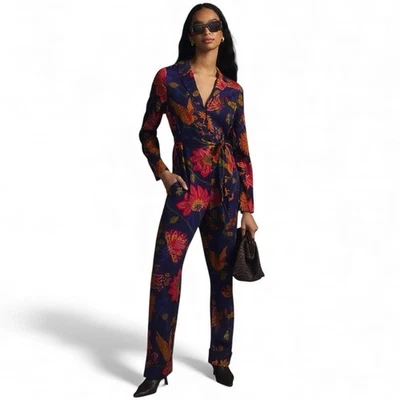 Mono floral manga larga FARM Rio x Anthropologie mediano nuevo con etiquetas bolsillos con cinturón Foto 1 de 4