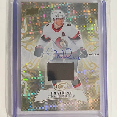 2024-25 Upper Deck Ice #21 Tim Stutzle Gold Auto Patch /25 - Image 1 of 2