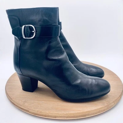 AGL Botas Mujer 6 36 Cuero Negro Arnés al Tobillo Tacones Italia Foto 1 de 4