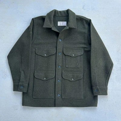 De Colección Filson 100% Lana Doble Mackinaw Cruiser Chaqueta Abrigo Para Hombre Talla 44 L Verde Foto 1 de 4