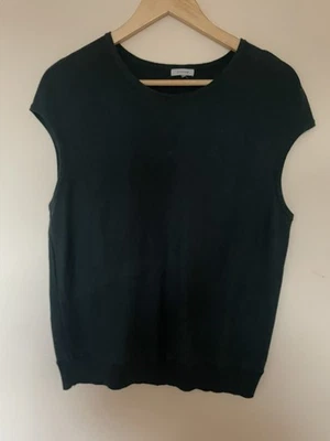 Jigsaw Womens Ladies vest Knitted Sweater Vest Size L green dark Cotton top  - Image 1 of 4