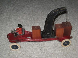 Vintage Kingsbury Pressed Steel Derrick Truck 1910's All Original Working Motor - Picture 1 of 15