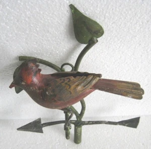 IRON BIRD WEATHER VANE . DETAILED WEATHERVANE BIRD ON BRANCH - Picture 1 of 9