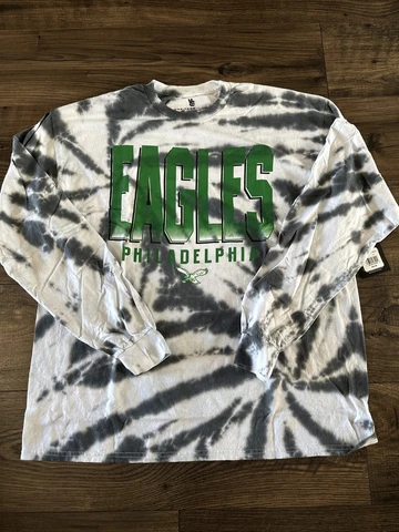 NFL Junk Food Philadelphia Eagles Long Sleeve Tie Dyed Pullover Large NWT Cover