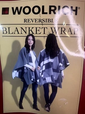 Manta reversible Woolrich envolvente cálida suave felpa polar talla única gris a cuadros SC54 Foto 1 de 4