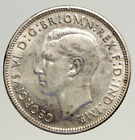 1943M Australia Large King George Vi Kangaroos Vintage Silver Florin Coin I93585