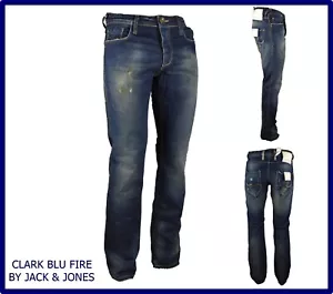 Jeans jack jones da uomo regular fit a gamba dritta dritti svasati zampa w32 w33 - Picture 1 of 9
