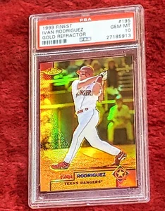 IVAN RODRIGUEZ 1999 TOPPS FINEST GOLD REFRACTOR #195 GOLD PSA 10 🔥GEM MINT RARE - Picture 1 of 3
