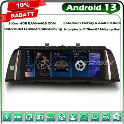 8-Kern 10.25" CarPlay Android 13 IPS Autoradio GPS Navi BMW 5er F10/F11 NBT DAB+ - Bild 1 von 4
