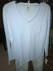 Karen Neuburger Zugabe 2-teiliges Pyjama-Set Blumenmuster BLAU Langarm KLEIN *NEU MIT ETIKETT* 62 $ - Bild 1 von 11
